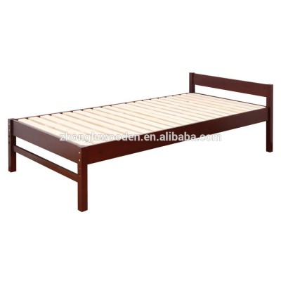 Hot sales solid pine Wooden walnut bed Frame With BSCI Certificates