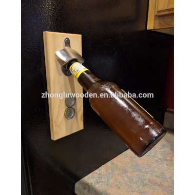 Wall or Magnetic mount Bottle Opener with Magnetic Cap Catcher