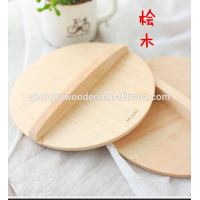 Hot sales Hinoki wood lid Customized Pan wood cover Pan wood Lid with FEC wood